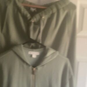 Green Zip-Up Hoodie pants and top sets